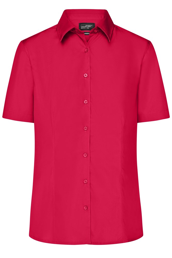 Ladies' Business Shirt Short-Sleeved - Red (ca. Pantone 200C)
