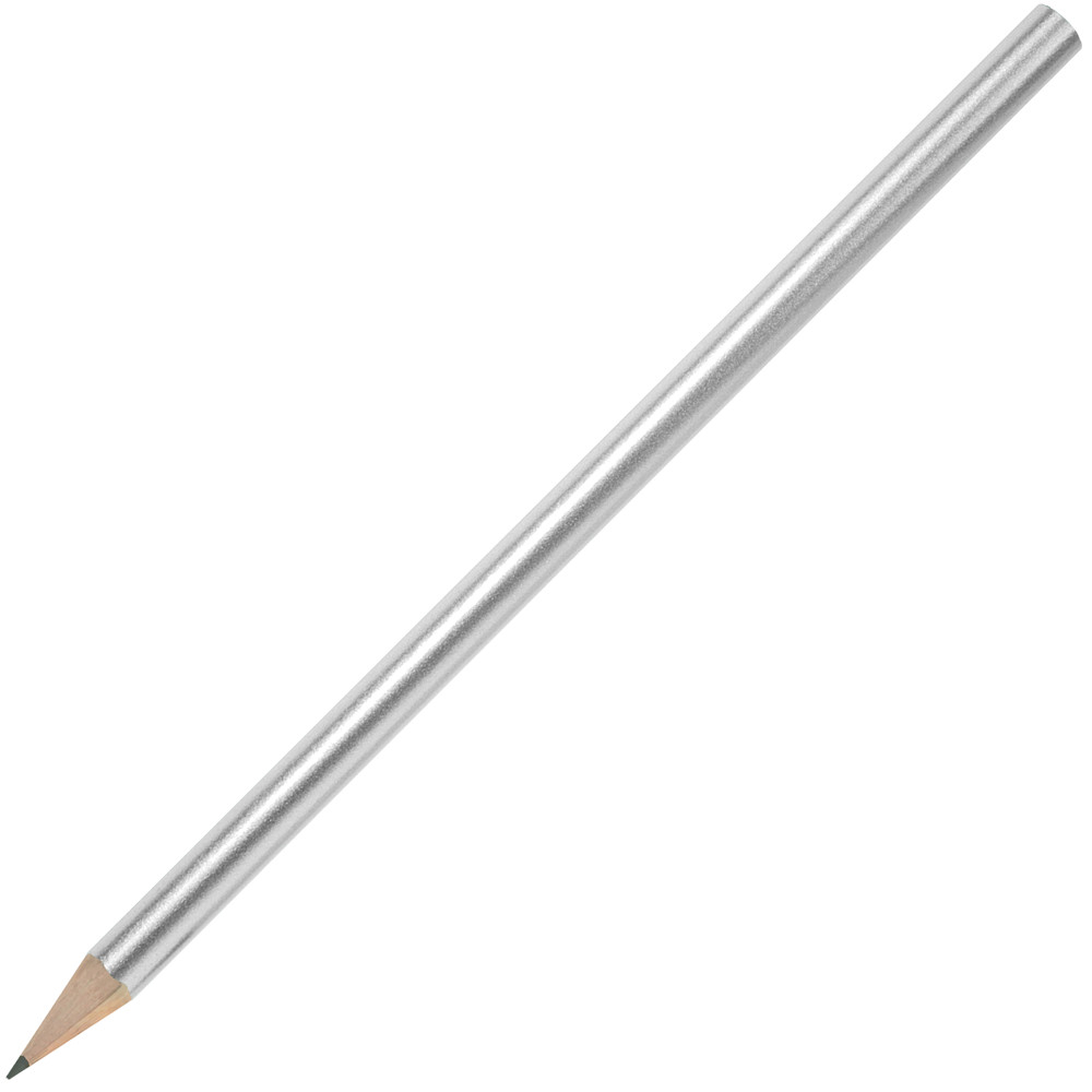 Bleistift, lackiert, Made in EU, FSC®, rund - Silber