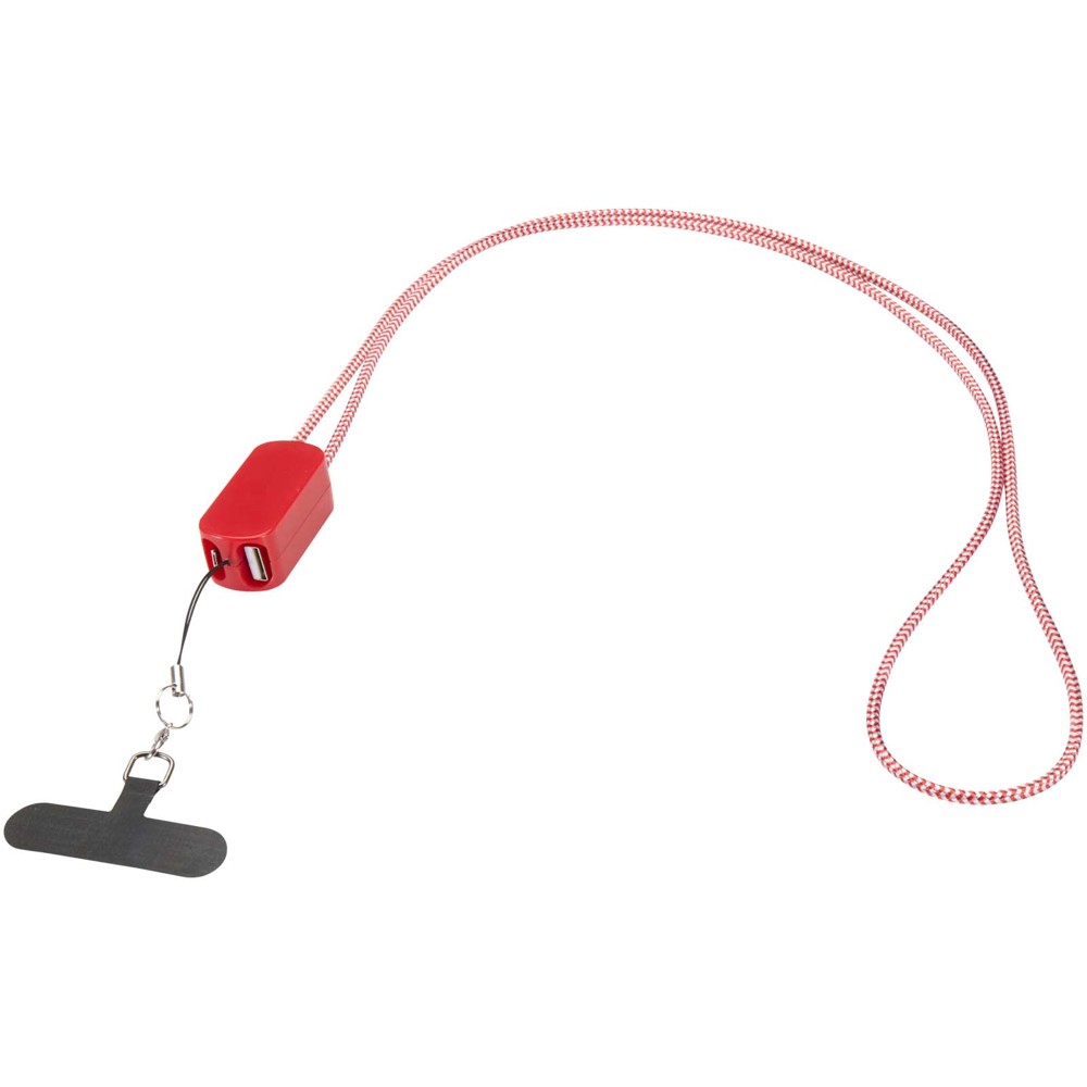 Anser Smartphone Lanyard aus recyceltem Kunststoff mit 27 W 5-in-1 integriertem Kabel