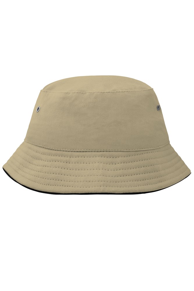 Fisherman Piping Hat for Kids - Khaki/black (ca. Pantone 451C
blackC)