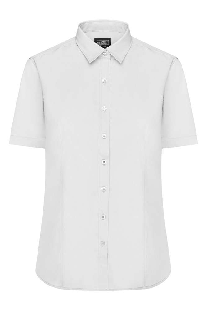 Ladies' Shirt Short-Sleeved Poplin - White (ca. Pantone white)