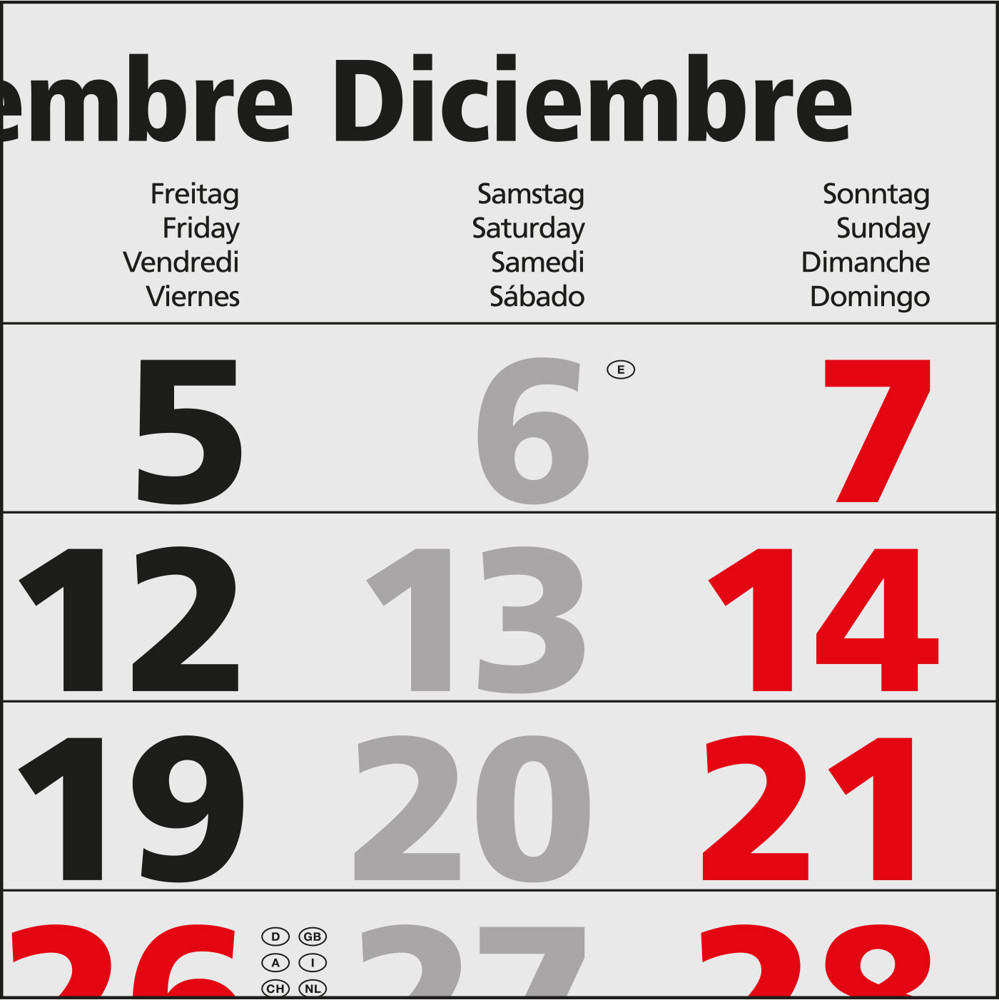 3-Monatskalender Mehrblock Medium Light 3