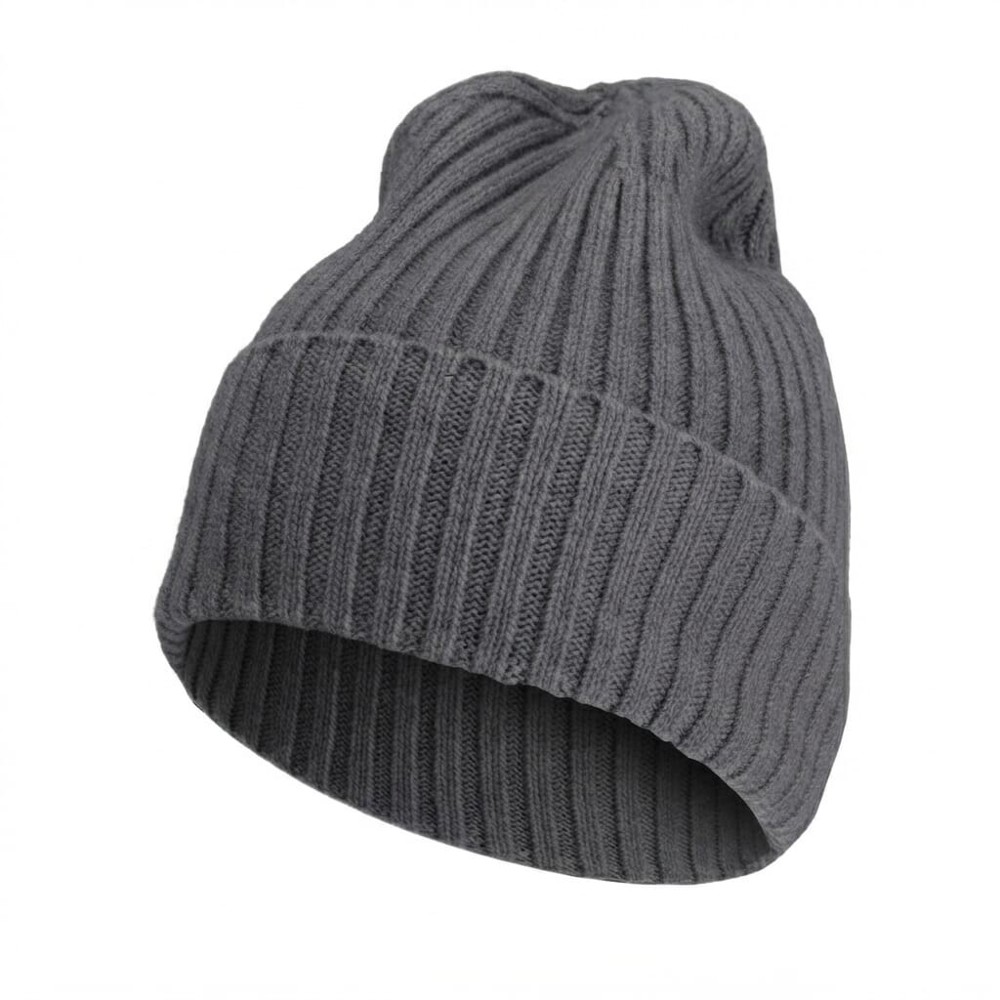 Nilton's Strickmütze, 100% Merinowolle - Dunkelgrau (PMS Cool Grey 11c) / Dunkelgrau
