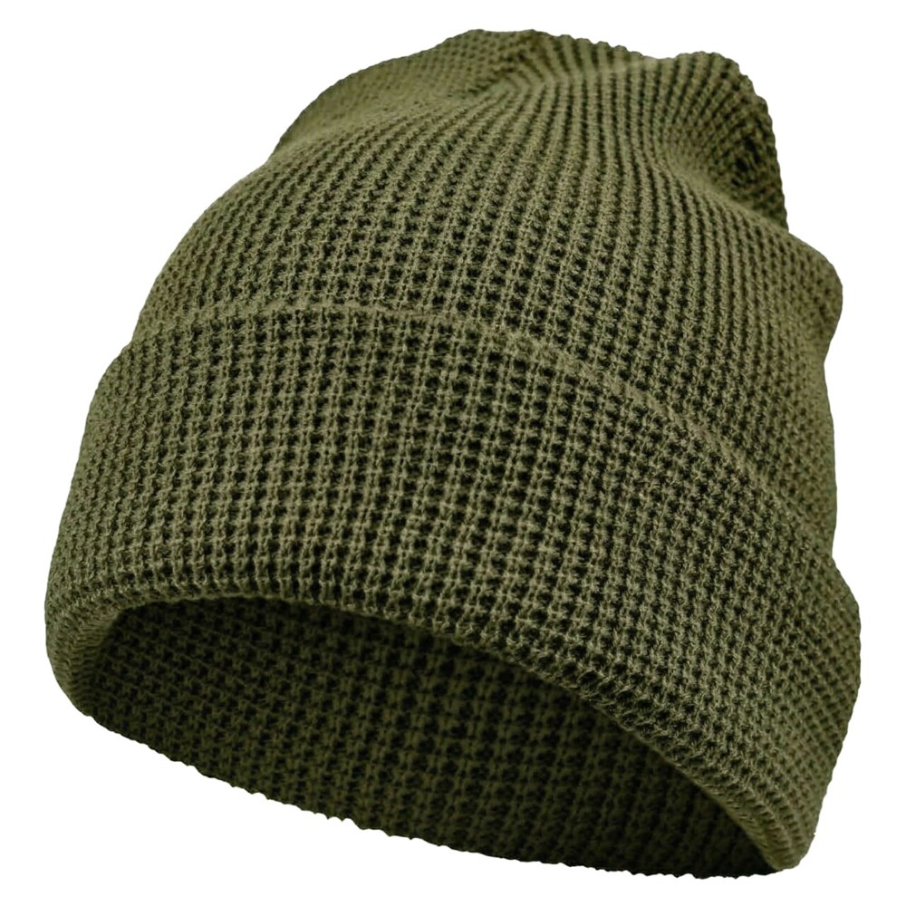 Nilton's Strickmütze in Waffeloptik - Olivgrün (PMS 7764C) / Olivgrün