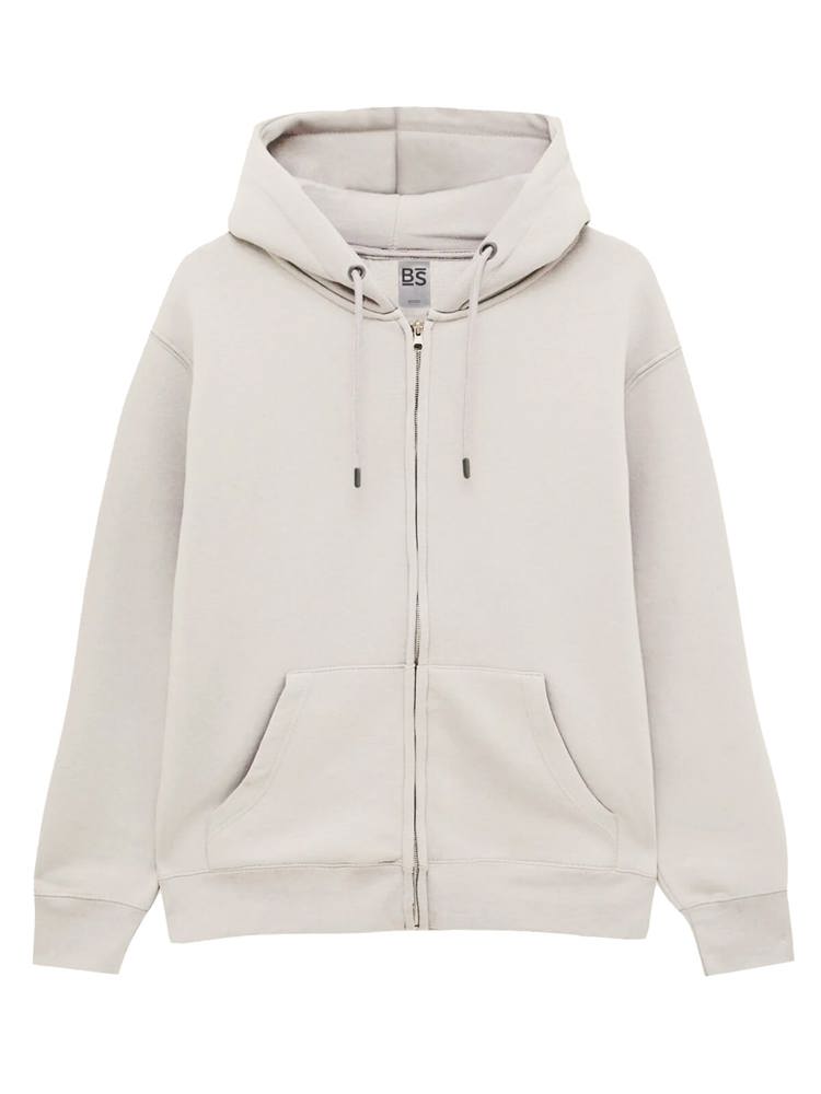 BS Berry Zip Sweater, 80 % Baumwolle, 20 % Polyester - Helles Weiß (12-0304 TPG)