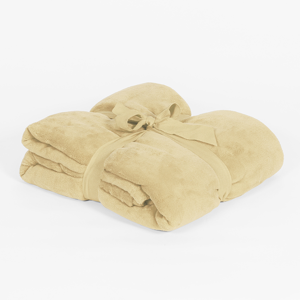 Kuscheldecke Microfleece 180 x 130 cm (RPET) - Sand