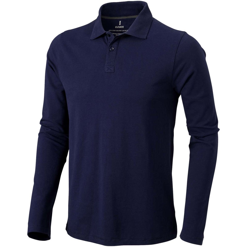 Calgary 180 g/m² Langarm Poloshirt für Herren - Navy