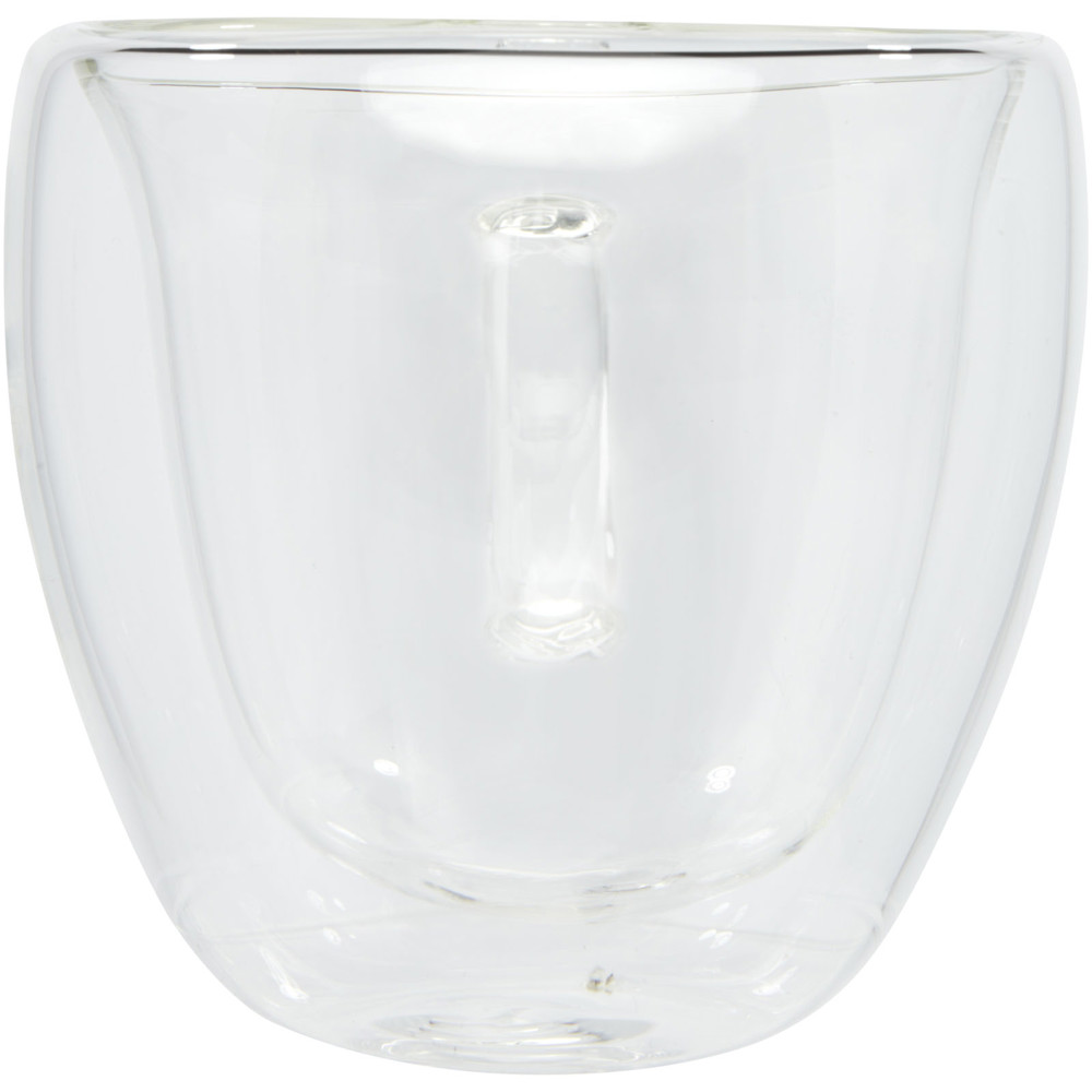 Manti 2-teiliger 100 ml doppelwandiger Glasbecher mit Bambusuntersetzer 