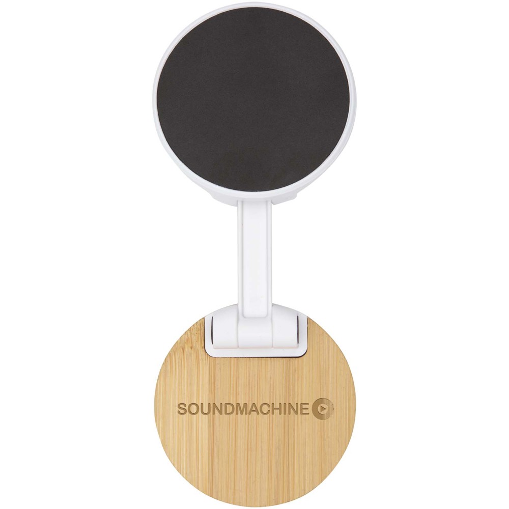 Alcor Klappbare magnetische Smartphonehalterung aus recyceltem Kunststoff mit Bambusdetails