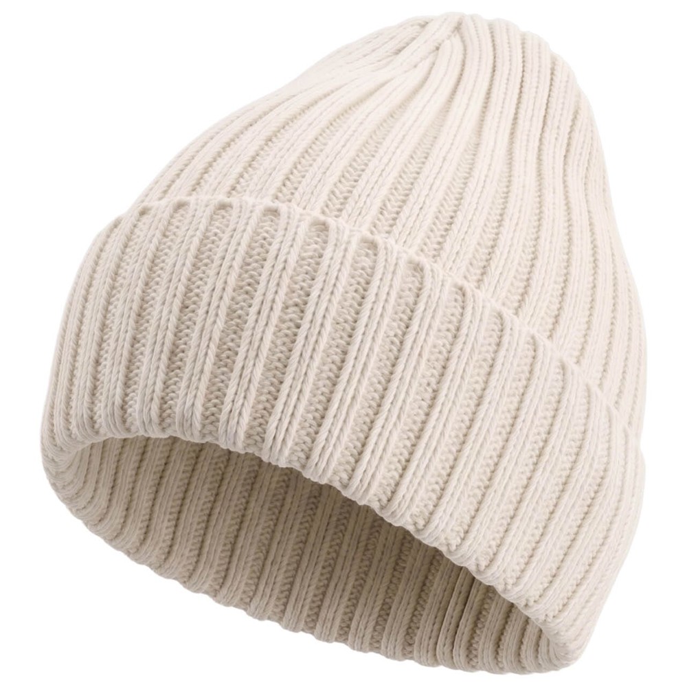 Nilton's Strickmütze, 15% Merinowolle - Helles Weiß (Off White) / Helles Weiß
