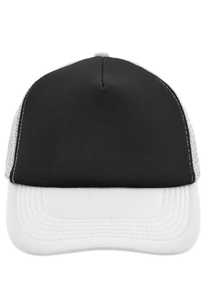 5 Panel Polyester Mesh Cap - Black/white (ca. Pantone blackC
white)