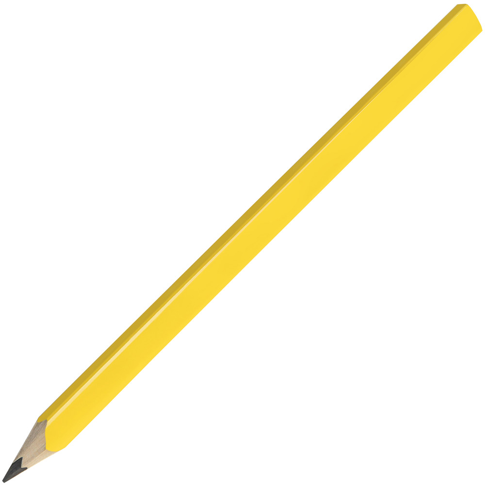 Zimmermannsbleistift, 24 cm, Made in EU, eckig-oval, gespitzt - gelb