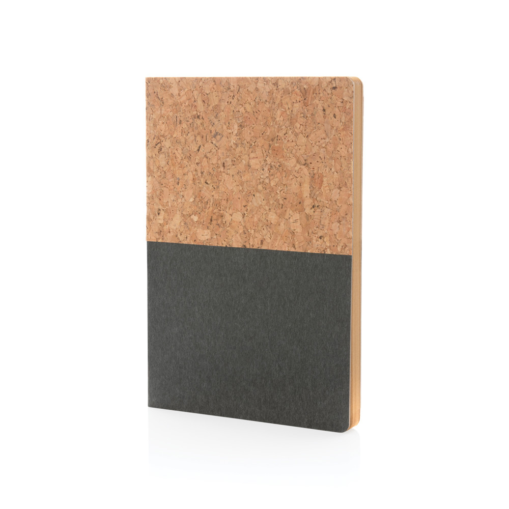 A5 Kork & Kraft Notizbuch - schwarz (± PMS Black)