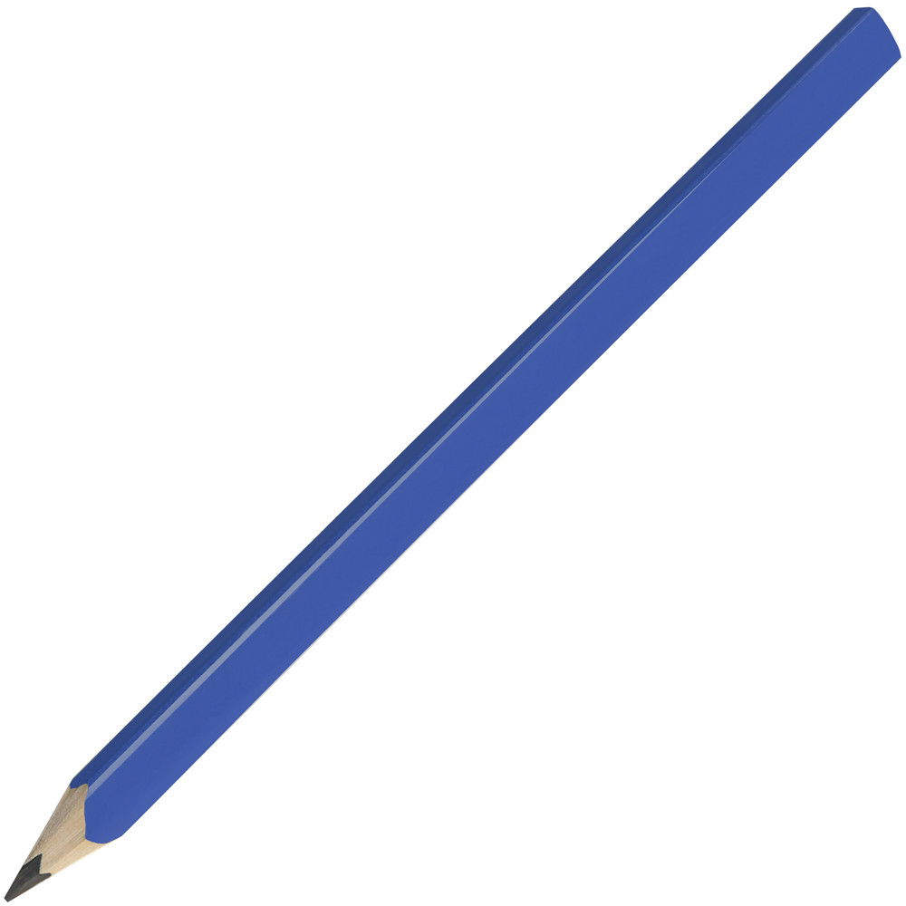 Zimmermannsbleistift, 24 cm, Made in EU, eckig-oval, gespitzt - blau