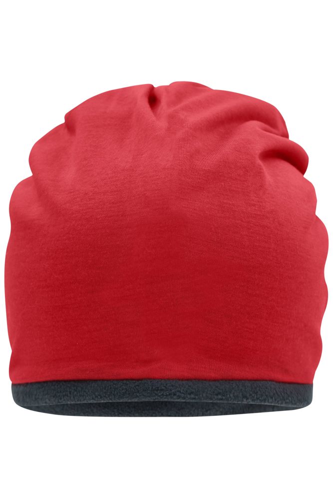 Fleece Beanie - Red/carbon (ca. Pantone 1795C
425U)
