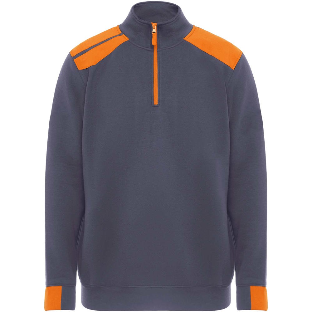 Maverick Pullover für Herren mit halbem Reißverschluss, 280 g/m2 - blei, orange