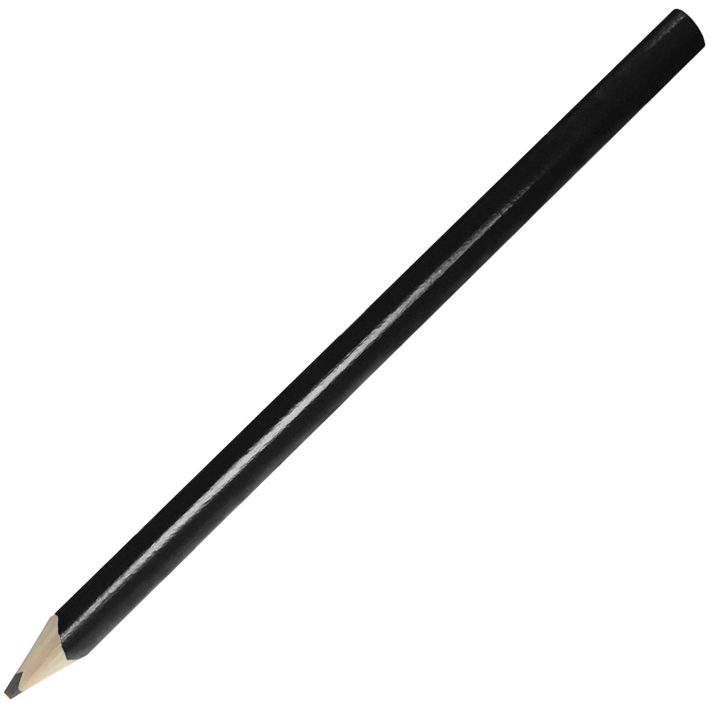 Zimmermannsbleistift, 24 cm, Made in EU, FSC®, oval, gespitzt - Schwarz