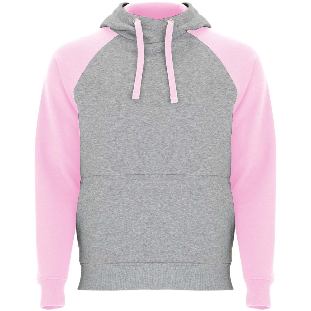 Badet 280 g/m² zweifarbiger Kapuzenpullover Unisex - heather grau, hellrosa