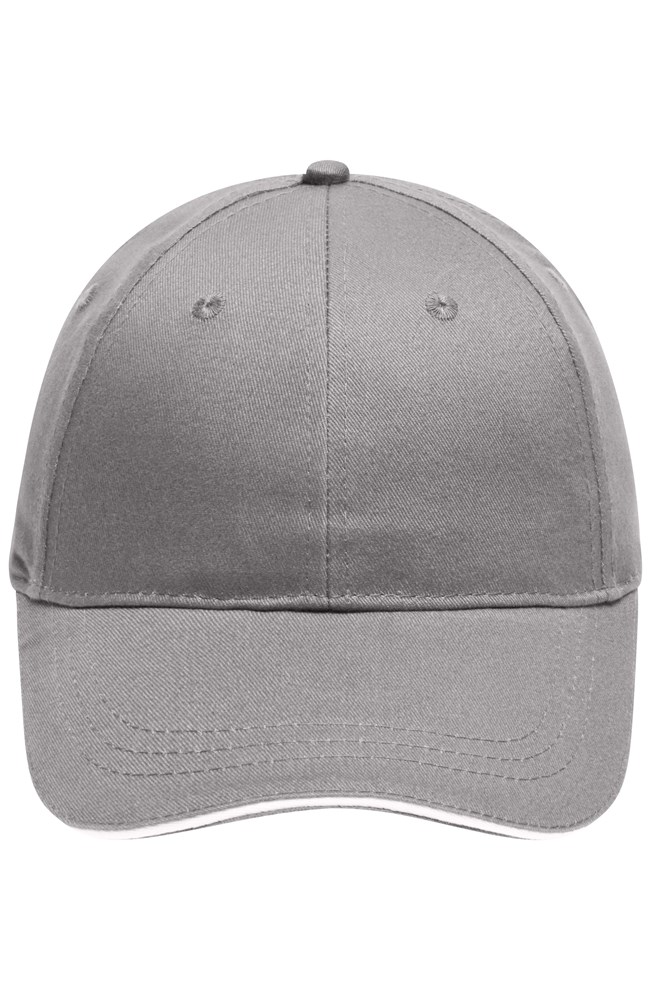6 Panel Brushed Sandwich Cap - Light-grey/white (ca. Pantone 400C
white)