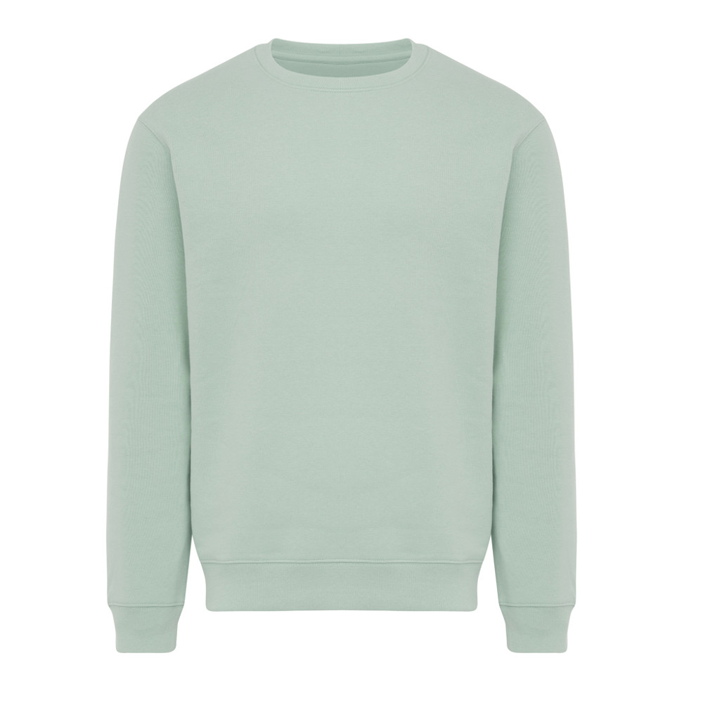 IQONIQ Torla Rundhals-Pullover aus recycelter Baumwolle - Iceberg green (± PMS 15-5205 TCX)