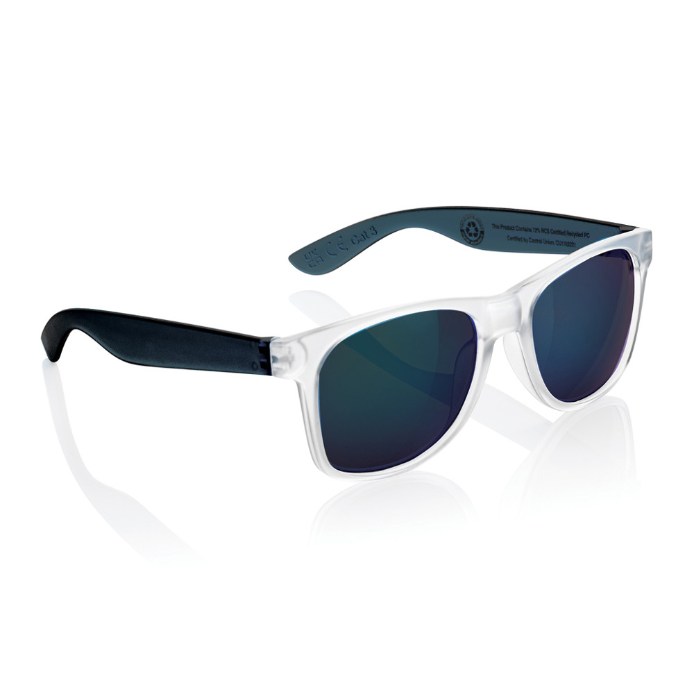 Gleam Sonnenbrille aus RCS rec. PC mit verspiegelten Gläsern - blau, weiß (± PMS 7701/ ± PMS White)