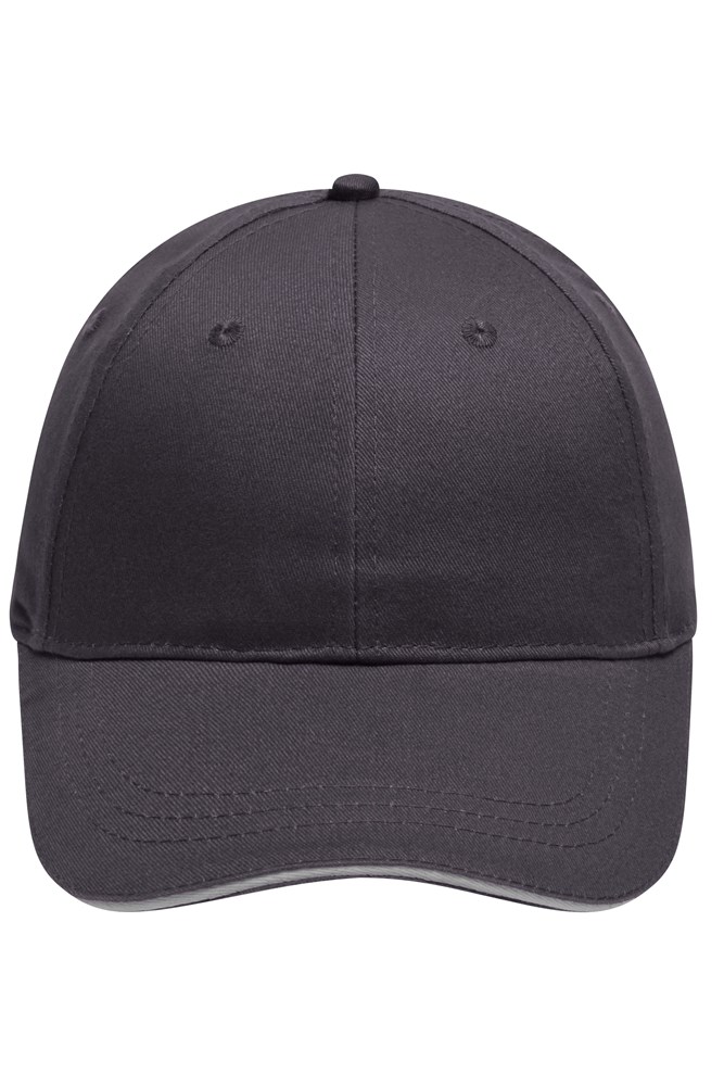 6 Panel Brushed Sandwich Cap - Carbon/light-grey (ca. Pantone 425U
400C)