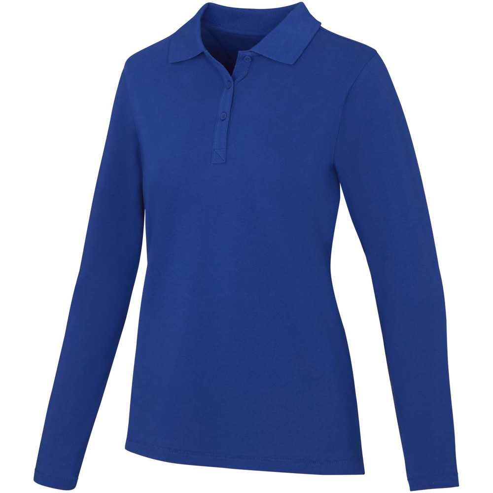 Calgary 180 g/m² Langarm Poloshirt für Damen - blau