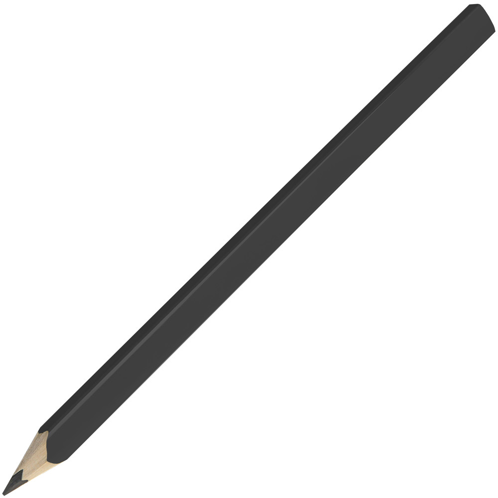 Zimmermannsbleistift, 24 cm, Made in EU, eckig-oval, gespitzt - Schwarz