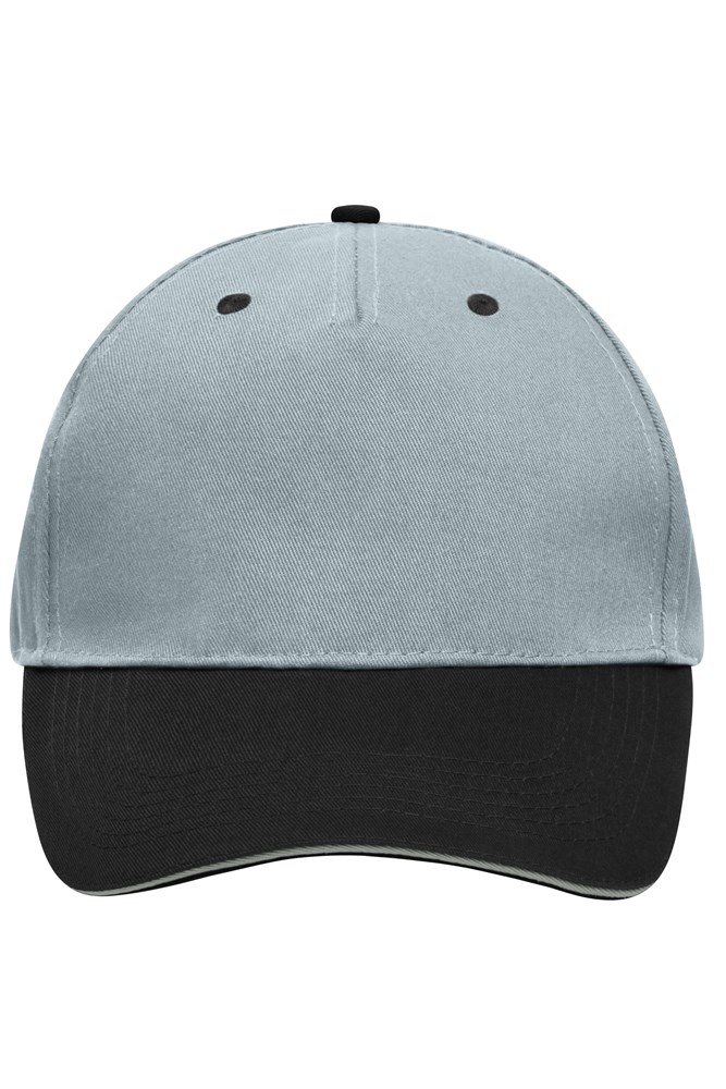 5 Panel Sandwich Cap - Light-grey/black/light-grey (ca. Pantone 443C
blackC)