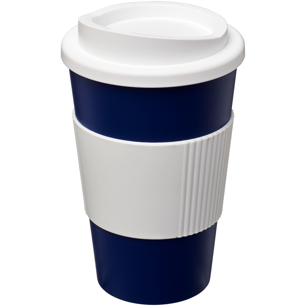 Americano® 350 ml Isolierbecher mit Schutzring - blau, weiss