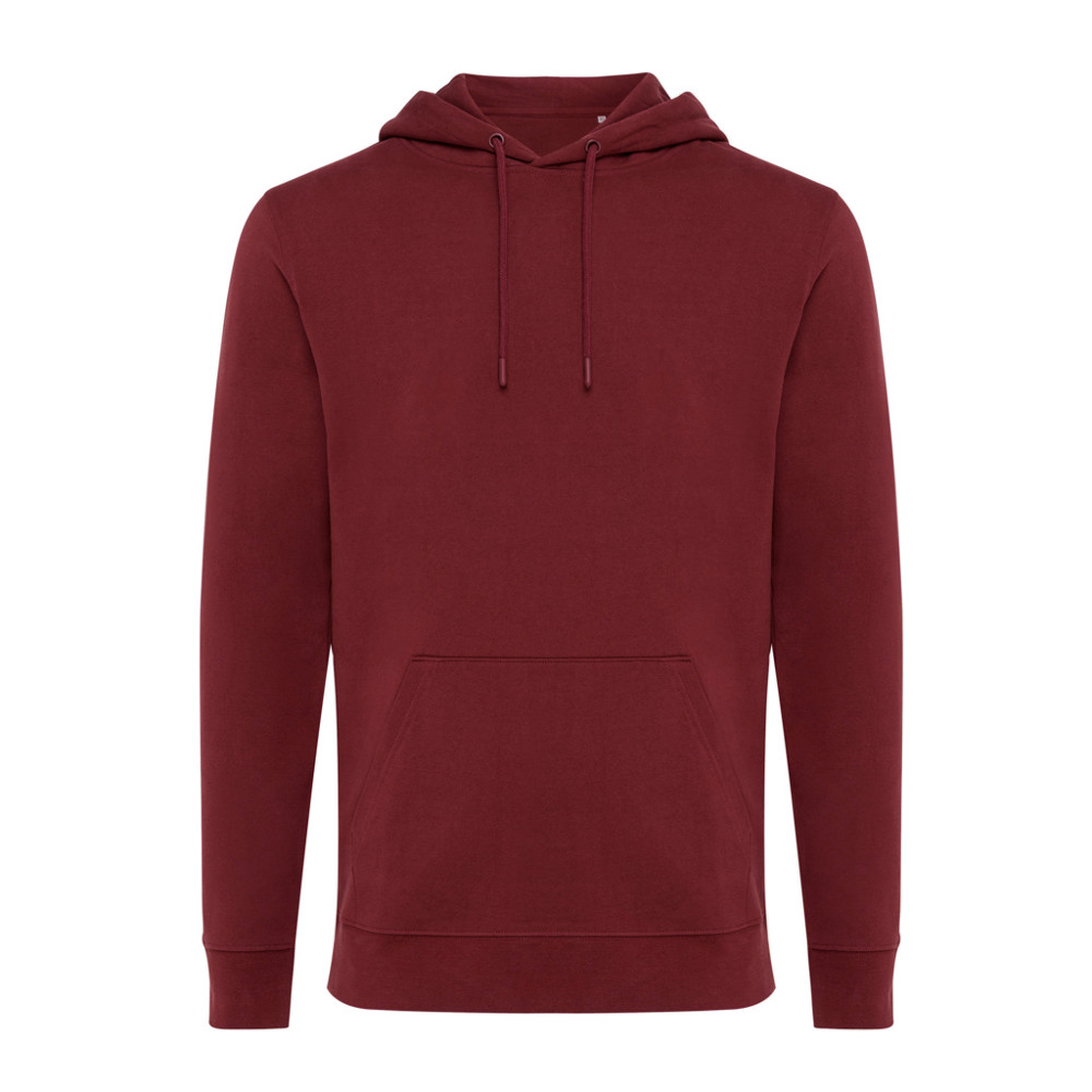 IQONIQ Jasper Hoodie aus recycelter Baumwolle - burgunderrot (± PMS 19-1724TCX)