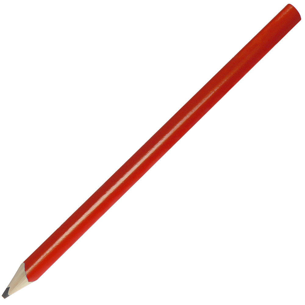 Zimmermannsbleistift, 24 cm, Made in EU, FSC®, oval, gespitzt - rot