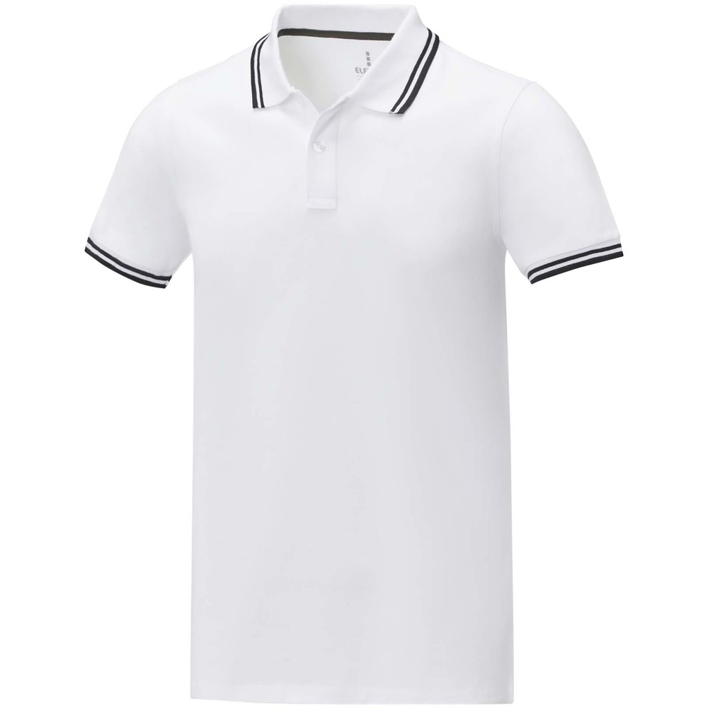 Amarago 200 g/m² Polo mit abgesetztem Rand für Herren - weiss