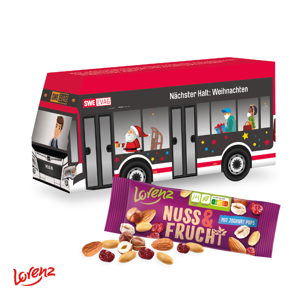 3D Präsent "Bus" mit Lorenz Nuss & Frucht