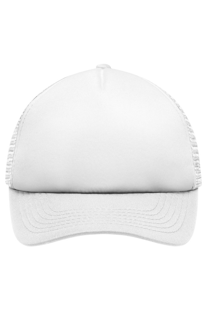 5 Panel Polyester Mesh Cap for Kids - White/white (ca. Pantone white)