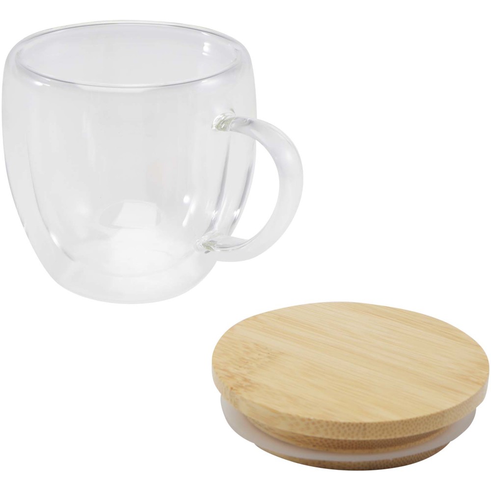 Lenora 250 ml Glasbecher mit Bambusdeckel