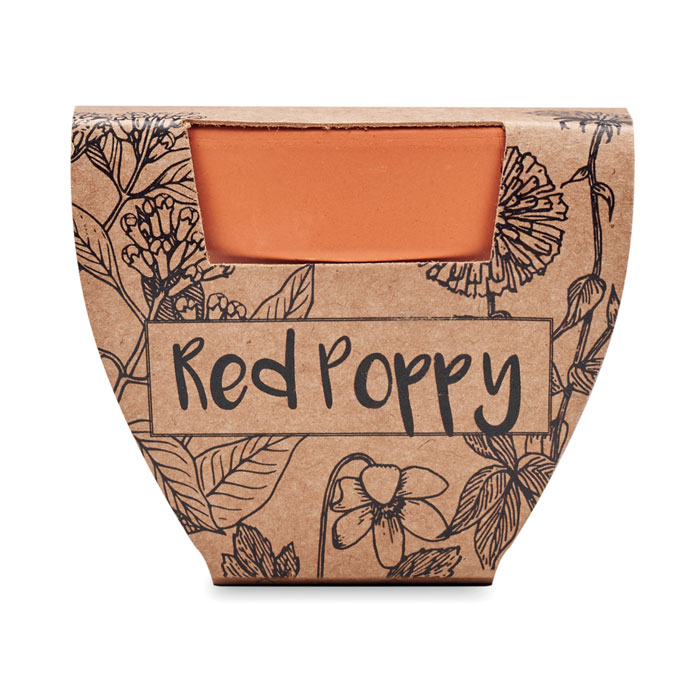 RED POPPY - Terracotta-Topf Mohnblume