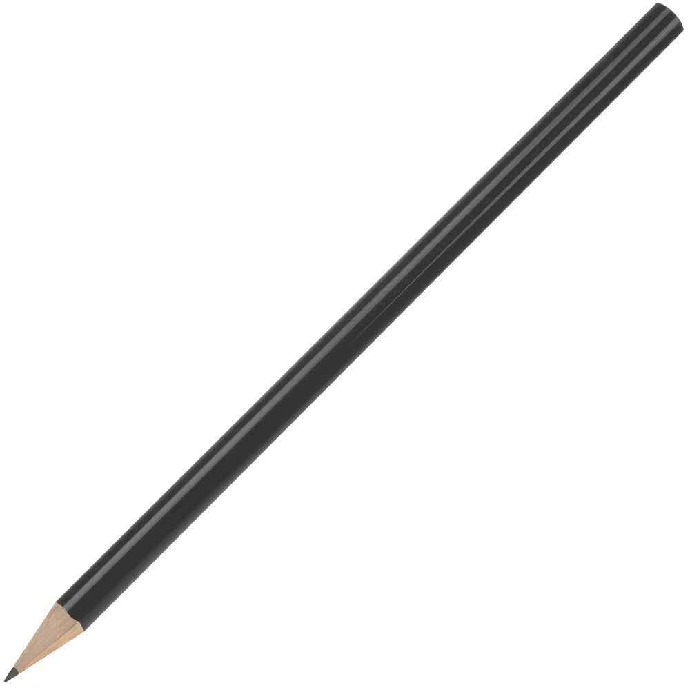 Bleistift, lackiert, Made in EU, FSC®, rund - Schwarz