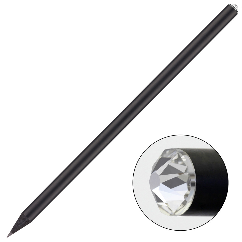 schwarzer Bleistift mit original Preciosa-Kristall, FSC®