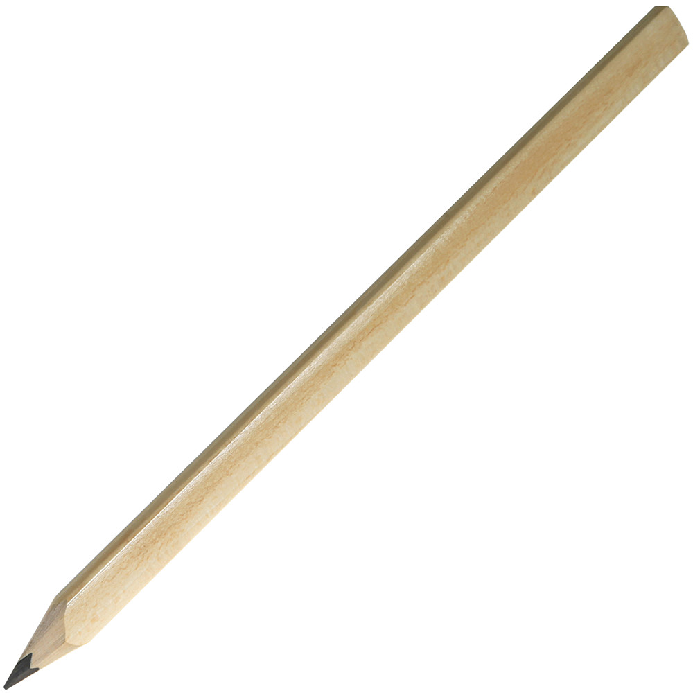 Zimmermannsbleistift, 24 cm, Made in EU, eckig-oval, gespitzt - natur