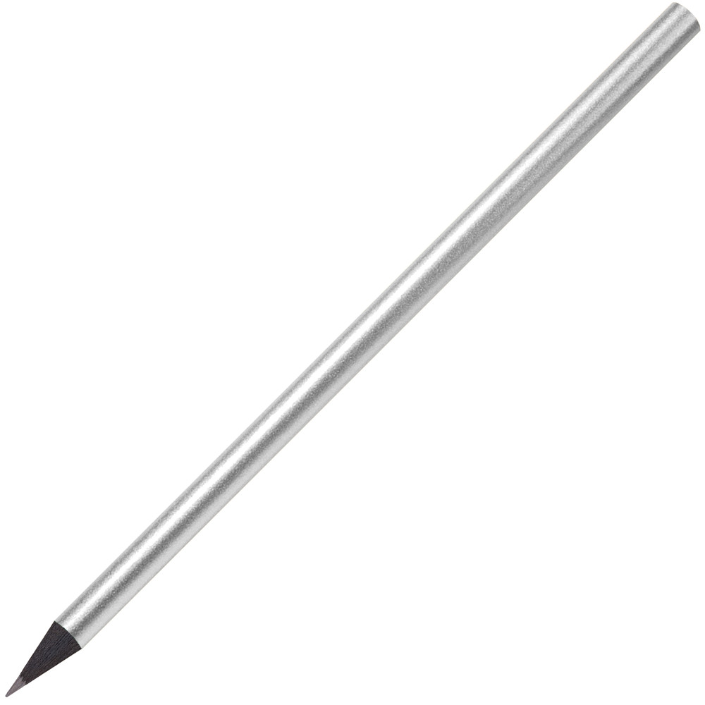 schwarz gefärbter Bleistift, FSC®, lackiert, rund - Silber
