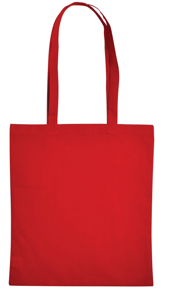 Baumwolltasche mit langen Henkeln, 140 gr/m² - Rot (PMS 186c) / Rot