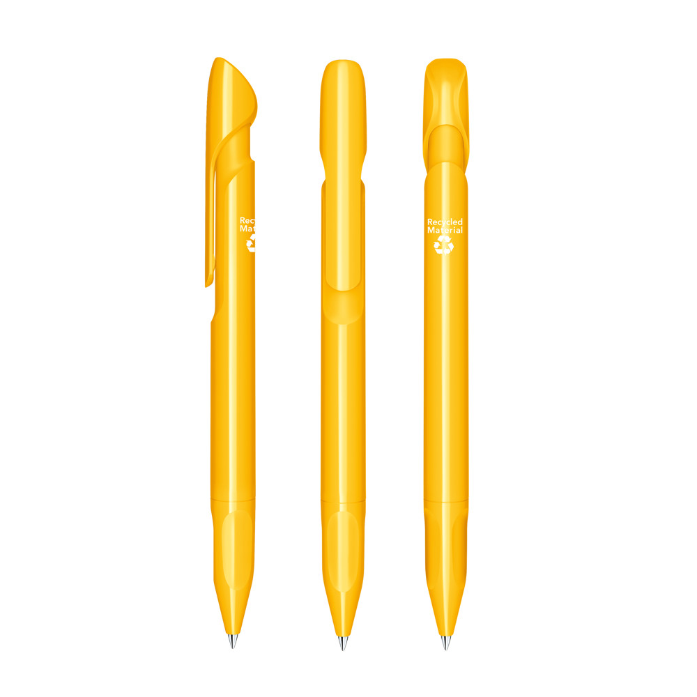 senator® Evoxx Polished Recycled Druckkugelschreiber - weiß/gelb 7408