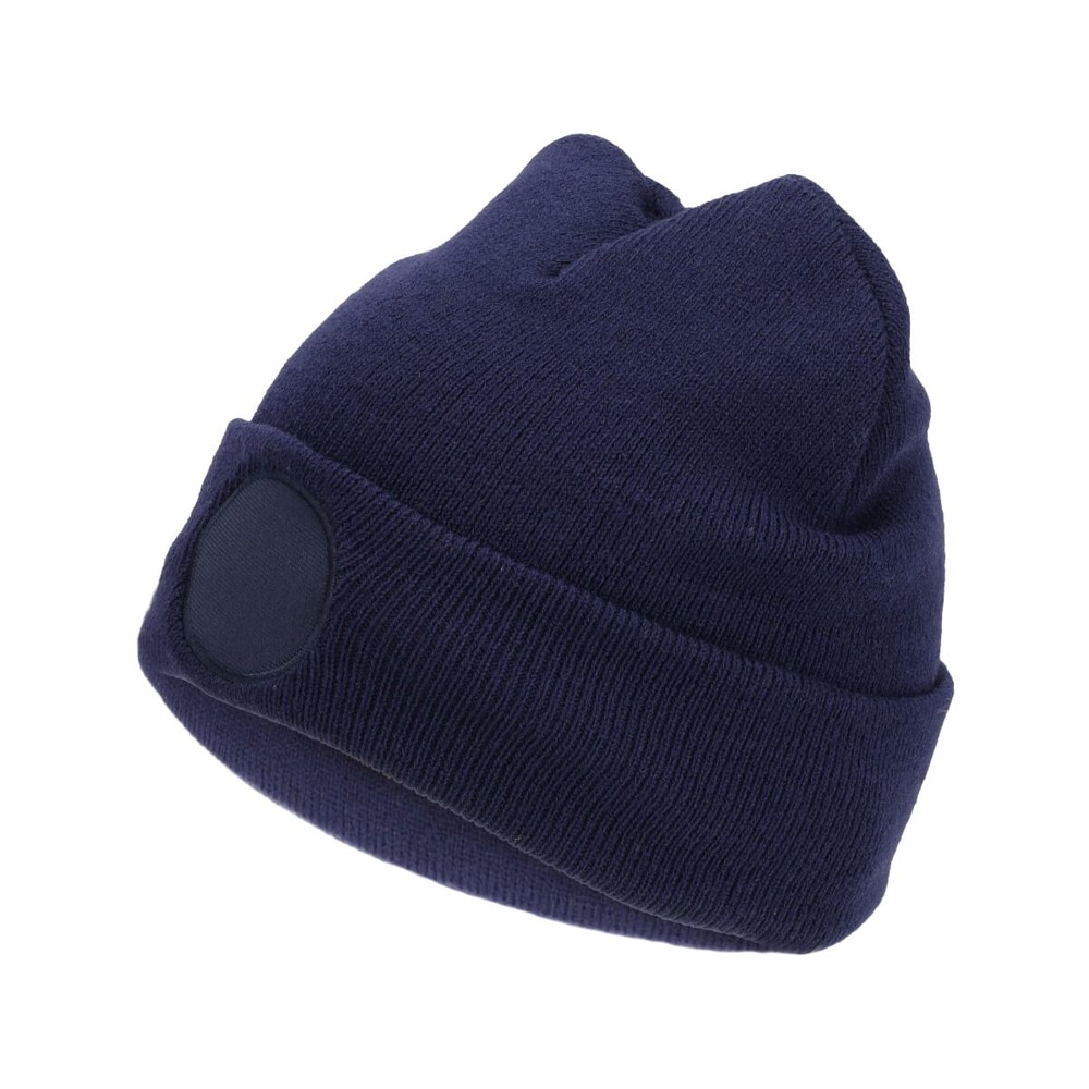 Niltons Strickmütze mit rundem Aufnäher - Navy (PMS 533c) / Navy