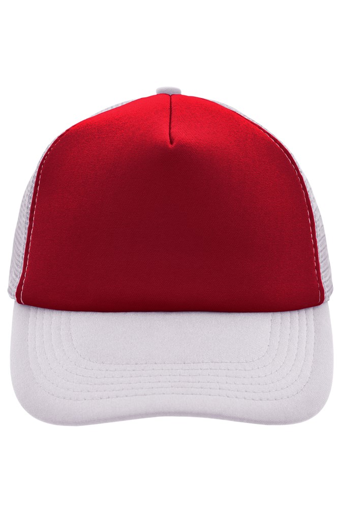 5 Panel Polyester Mesh Cap - Red/white (ca. Pantone 200C
white)