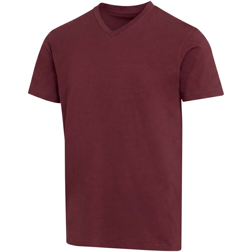 Balfour 200 g/m² Kurzärmeliges T-Shirt V-Ausschnitt Bio Baumwolle (OCS), unisex - Tiefes Burgunderrot