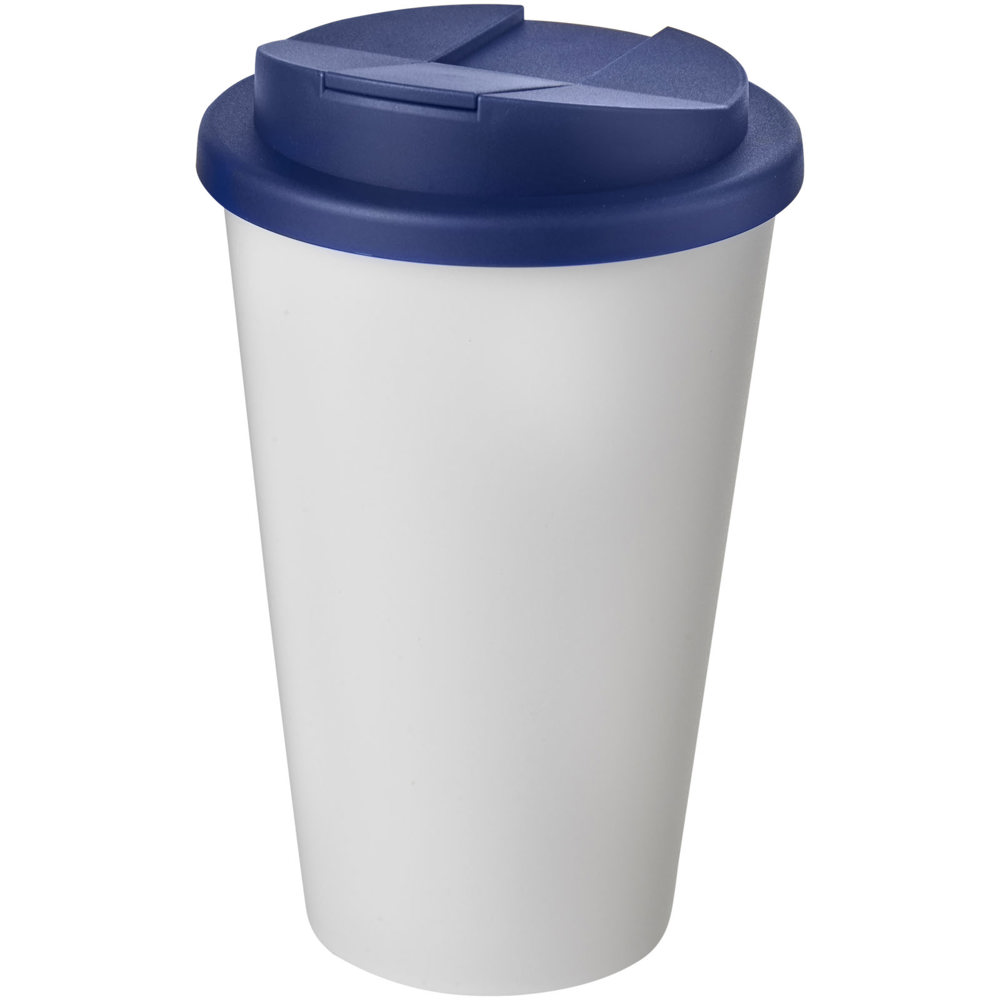 Americano® 350 ml Isolierbecher mit auslaufsicherem Schraubverschluss - weiss, blau