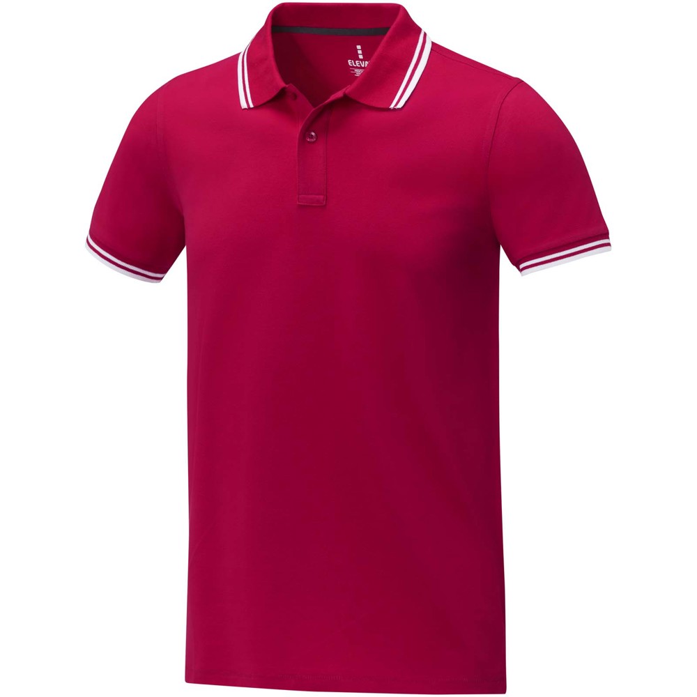Amarago 200 g/m² Polo mit abgesetztem Rand für Herren - Rot