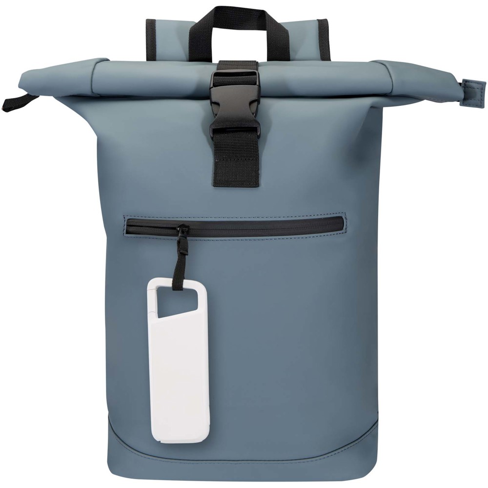 Alkes 12 W 5.000 mAh wasserfeste Powerbank aus recyceltem Kunststoff mit Karabinerhaken