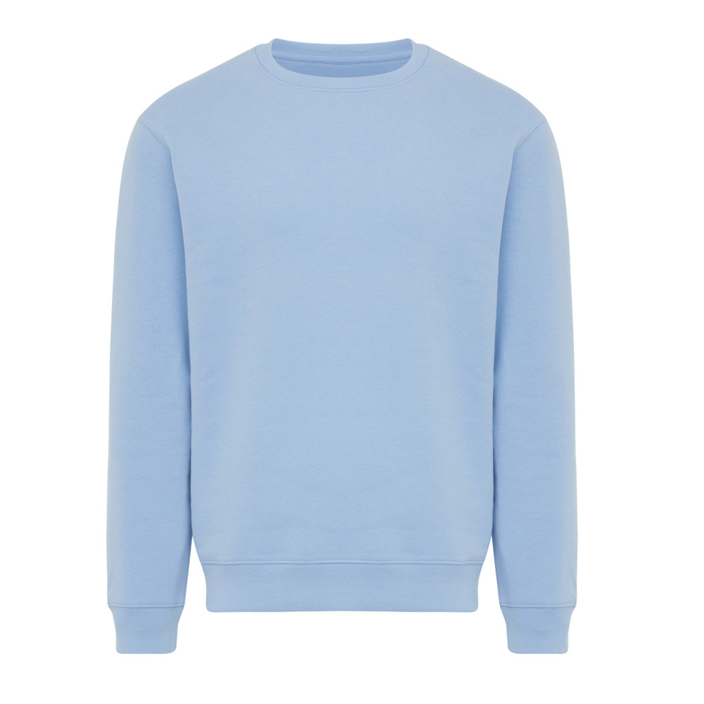 IQONIQ Torla Rundhals-Pullover aus recycelter Baumwolle - sky blue (± PMS 15-3930 TCX)